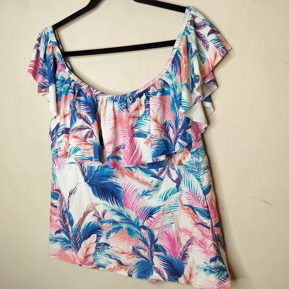 Raisins Curve Tankini Swim Top Floral Ruffled Soft Cup - Picture 4 of 10